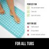 imageGORILLA GRIP Patented Bath Tub Shower Mat Machine Washable Bathtub Floor Liner Mats Suction Cups and Drain Holes to Keep Tubs Clean Soft on Feet Bathroom Essentials 35x16 Inch ClearTurquoise Translucent
