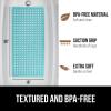 imageGORILLA GRIP Patented Bath Tub Shower Mat Machine Washable Bathtub Floor Liner Mats Suction Cups and Drain Holes to Keep Tubs Clean Soft on Feet Bathroom Essentials 35x16 Inch ClearTurquoise Translucent