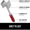 imageGORILLA GRIP Patented DualSided Meat Tenderizer Heavy Duty Kitchen Mallet with Soft Handle Spiked Side Tenderizes and Smooth Flattens Maximize Food Flavor Commercial Grade Chicken Pounder WhiteRed