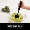 imageGORILLA GRIP Patented Heat Resistant Meat Chopper Soft Handle Nonstick Hamburger Smasher Break Apart Food Safe on All Cookware Ground Beef Grinder Non Scratch Potato Masher Kitchen Tool BlackBlack