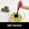 imageGORILLA GRIP Patented Heat Resistant Meat Chopper Soft Handle Nonstick Hamburger Smasher Break Apart Food Safe on All Cookware Ground Beef Grinder Non Scratch Potato Masher Kitchen Tool BlackRed