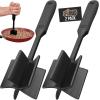 imageGORILLA GRIP Patented Heat Resistant Meat Chopper Soft Handle Nonstick Hamburger Smasher Break Apart Food Safe on All Cookware Ground Beef Grinder Non Scratch Potato Masher Kitchen Tool BlackBlack