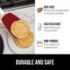 imageGORILLA GRIP Patented Nonstick Heat Resistant BPAFree Silicone Spatula Non Scratch Flexible Head for Pans Slip Resistant Soft Rubber Handle Kitchen Spatulas for Cooking Food 116 in BlackRed