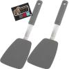 imageGORILLA GRIP Patented Nonstick Heat Resistant BPAFree Silicone Spatula Non Scratch Flexible Head for Pans Slip Resistant Soft Rubber Handle Kitchen Spatulas for Cooking Food 116 in BlackGray
