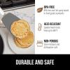 imageGORILLA GRIP Patented Nonstick Heat Resistant BPAFree Silicone Spatula Non Scratch Flexible Head for Pans Slip Resistant Soft Rubber Handle Kitchen Spatulas for Cooking Food 116 in BlackGray