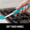 imageGORILLA GRIP Patented Nonstick Heat Resistant BPAFree Silicone Spatula Non Scratch Flexible Head for Pans Slip Resistant Soft Rubber Handle Kitchen Spatulas for Cooking Food 116 in BlackTurquoise