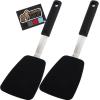imageGORILLA GRIP Patented Nonstick Heat Resistant BPAFree Silicone Spatula Non Scratch Flexible Head for Pans Slip Resistant Soft Rubber Handle Kitchen Spatulas for Cooking Food 116 in BlackBlack