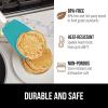 imageGORILLA GRIP Patented Nonstick Heat Resistant BPAFree Silicone Spatula Non Scratch Flexible Head for Pans Slip Resistant Soft Rubber Handle Kitchen Spatulas for Cooking Food 116 in BlackTurquoise
