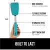 imageGORILLA GRIP Patented Nonstick Heat Resistant BPAFree Silicone Spatula Non Scratch Flexible Head for Pans Slip Resistant Soft Rubber Handle Kitchen Spatulas for Cooking Food 116 in BlackTurquoise