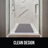 imageGORILLA GRIP Patented Square Shower Stall Mat Small Bathtub Floor Mats for Stand Up Showers with Suction Cups and Drainage Holes Machine Wash Soft on Feet Bathroom Accessories 21x21 Inch ClearCharcoal Opaque