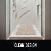 imageGORILLA GRIP Patented Square Shower Stall Mat Small Bathtub Floor Mats for Stand Up Showers with Suction Cups and Drainage Holes Machine Wash Soft on Feet Bathroom Accessories 21x21 Inch ClearBeige Opaque