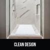 imageGORILLA GRIP Patented Square Shower Stall Mat Small Bathtub Floor Mats for Stand Up Showers with Suction Cups and Drainage Holes Machine Wash Soft on Feet Bathroom Accessories 21x21 Inch ClearWhite Opaque
