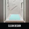 imageGORILLA GRIP Patented Square Shower Stall Mat Small Bathtub Floor Mats for Stand Up Showers with Suction Cups and Drainage Holes Machine Wash Soft on Feet Bathroom Accessories 21x21 Inch ClearGreen Translucent