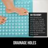 imageGORILLA GRIP Patented Square Shower Stall Mat Small Bathtub Floor Mats for Stand Up Showers with Suction Cups and Drainage Holes Machine Wash Soft on Feet Bathroom Accessories 21x21 Inch ClearTurquoise Translucent