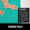 imageGORILLA GRIP Patented Square Shower Stall Mat Small Bathtub Floor Mats for Stand Up Showers with Suction Cups and Drainage Holes Machine Wash Soft on Feet Bathroom Accessories 21x21 Inch ClearTurquoise Opaque