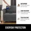 imageGORILLA GRIP Patented Waterproof SlipResistant 23quot Chair Protector Cover for Leather or Fabric Couch Cushion Large Microsuede Furniture Covers Dogs Pets Machine Washable Slipcover GrayCharcoal