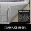 imageGORILLA GRIP Patented Waterproof SlipResistant 23quot Chair Protector Cover for Leather or Fabric Couch Cushion Large Microsuede Furniture Covers Dogs Pets Machine Washable Slipcover GrayGrey