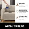 imageGORILLA GRIP Patented Waterproof SlipResistant 23quot Chair Protector Cover for Leather or Fabric Couch Cushion Large Microsuede Furniture Covers Dogs Pets Machine Washable Slipcover GrayTaupe