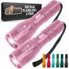 imageGORILLA GRIP Powerful LED Tactical Flashlight 750 FT High Lumens 5 Adjustable Modes Water Resistant Ultra Bright Zoom Flashlights Small Mini Flash Light Camping Night Dog Walking BlackPink
