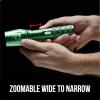 imageGORILLA GRIP Powerful LED Tactical Flashlight 750 FT High Lumens 5 Adjustable Modes Water Resistant Ultra Bright Zoom Flashlights Small Mini Flash Light Camping Night Dog Walking BlackHunter Green
