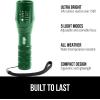 imageGORILLA GRIP Powerful LED Tactical Flashlight 750 FT High Lumens 5 Adjustable Modes Water Resistant Ultra Bright Zoom Flashlights Small Mini Flash Light Camping Night Dog Walking BlackHunter Green