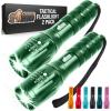 imageGORILLA GRIP Powerful LED Tactical Flashlight 750 FT High Lumens 5 Adjustable Modes Water Resistant Ultra Bright Zoom Flashlights Small Mini Flash Light Camping Night Dog Walking BlackHunter Green