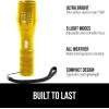 imageGORILLA GRIP Powerful LED Tactical Flashlight 750 FT High Lumens 5 Adjustable Modes Water Resistant Ultra Bright Zoom Flashlights Small Mini Flash Light Camping Night Dog Walking BlackYellow Gold