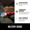 imageGORILLA GRIP Powerful LED Tactical Flashlight 750 FT High Lumens 5 Adjustable Modes Water Resistant Ultra Bright Zoom Flashlights Small Mini Flash Light Camping Night Dog Walking BlackRed