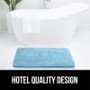 imageGORILLA GRIP Premium Luxury Bath Rug Absorbent Soft Thick Shag Plush Bathroom Mat Rugs Machine Washable Microfiber Quick Dry Mats for Shower Bathtub and Floor Accessories 24x17 GraySky Blue