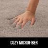imageGORILLA GRIP Premium Luxury Bath Rug Absorbent Soft Thick Shag Plush Bathroom Mat Rugs Machine Washable Microfiber Quick Dry Mats for Shower Bathtub and Floor Accessories 24x17 GrayBeige