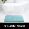 imageGORILLA GRIP Premium Luxury Bath Rug Absorbent Soft Thick Shag Plush Bathroom Mat Rugs Machine Washable Microfiber Quick Dry Mats for Shower Bathtub and Floor Accessories 24x17 GraySpa Blue