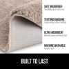 imageGORILLA GRIP Premium Luxury Bath Rug Absorbent Soft Thick Shag Plush Bathroom Mat Rugs Machine Washable Microfiber Quick Dry Mats for Shower Bathtub and Floor Accessories 24x17 GrayBeige