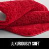 imageGORILLA GRIP Premium Luxury Bath Rug Absorbent Soft Thick Shag Plush Bathroom Mat Rugs Machine Washable Microfiber Quick Dry Mats for Shower Bathtub and Floor Accessories 24x17 GrayRed