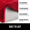 imageGORILLA GRIP Premium Luxury Bath Rug Absorbent Soft Thick Shag Plush Bathroom Mat Rugs Machine Washable Microfiber Quick Dry Mats for Shower Bathtub and Floor Accessories 24x17 GrayRed