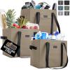 imageGORILLA GRIP Reusable Grocery Bags Tear Resistant Heavy Duty Shopping Bag Strong Handles Grip Feet Easily Carry GroceriesBeigeBlack