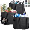 imageGORILLA GRIP Reusable Grocery Bags Tear Resistant Heavy Duty Shopping Bag Strong Handles Grip Feet Easily Carry GroceriesBlack