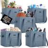 imageGORILLA GRIP Reusable Grocery Bags Tear Resistant Heavy Duty Shopping Bag Strong Handles Grip Feet Easily Carry GroceriesDusty Blue