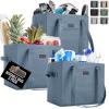 imageGORILLA GRIP Reusable Grocery Bags Tear Resistant Heavy Duty Shopping Bag Strong Handles Grip Feet Easily Carry GroceriesDusty Blue