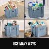 imageGORILLA GRIP Reusable Grocery Bags Tear Resistant Heavy Duty Shopping Bag Strong Handles Grip Feet Easily Carry GroceriesDusty Blue