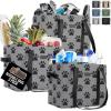 imageGORILLA GRIP Reusable Grocery Bags Tear Resistant Heavy Duty Shopping Bag Strong Handles Grip Feet Easily Carry GroceriesPaw Gray Black