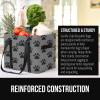 imageGORILLA GRIP Reusable Grocery Bags Tear Resistant Heavy Duty Shopping Bag Strong Handles Grip Feet Easily Carry GroceriesPaw Gray Black