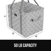 imageGORILLA GRIP Reusable Grocery Bags Tear Resistant Heavy Duty Shopping Bag Strong Handles Grip Feet Easily Carry GroceriesQuatrefoil Gray