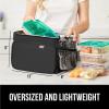 imageGORILLA GRIP Reusable Insulated Lunch Box Bag for Women Men Large Leakproof Soft Cooler Bags Multiple Compartments Mesh Pockets Adjustable Strap Food Tote Keeps Drinks Cold 8L 10x9 BlackBlack