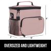 imageGORILLA GRIP Reusable Insulated Lunch Box Bag for Women Men Large Leakproof Soft Cooler Bags Multiple Compartments Mesh Pockets Adjustable Strap Food Tote Keeps Drinks Cold 8L 10x9 BlackPink