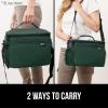 imageGORILLA GRIP Reusable Insulated Lunch Box Bag for Women Men Large Leakproof Soft Cooler Bags Multiple Compartments Mesh Pockets Adjustable Strap Food Tote Keeps Drinks Cold 8L 10x9 BlackHunter Green