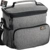 imageGORILLA GRIP Reusable Insulated Lunch Box Bag for Women Men Large Leakproof Soft Cooler Bags Multiple Compartments Mesh Pockets Adjustable Strap Food Tote Keeps Drinks Cold 8L 10x9 BlackLight Gray