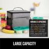 imageGORILLA GRIP Reusable Insulated Lunch Box Bag for Women Men Large Leakproof Soft Cooler Bags Multiple Compartments Mesh Pockets Adjustable Strap Food Tote Keeps Drinks Cold 8L 10x9 BlackLight Gray