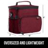imageGORILLA GRIP Reusable Insulated Lunch Box Bag for Women Men Large Leakproof Soft Cooler Bags Multiple Compartments Mesh Pockets Adjustable Strap Food Tote Keeps Drinks Cold 8L 10x9 BlackBurgundy