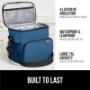 imageGORILLA GRIP Reusable Insulated Lunch Box Bag for Women Men Large Leakproof Soft Cooler Bags Multiple Compartments Mesh Pockets Adjustable Strap Food Tote Keeps Drinks Cold 8L 10x9 BlackNavy Blue