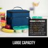 imageGORILLA GRIP Reusable Insulated Lunch Box Bag for Women Men Large Leakproof Soft Cooler Bags Multiple Compartments Mesh Pockets Adjustable Strap Food Tote Keeps Drinks Cold 8L 10x9 BlackNavy Blue